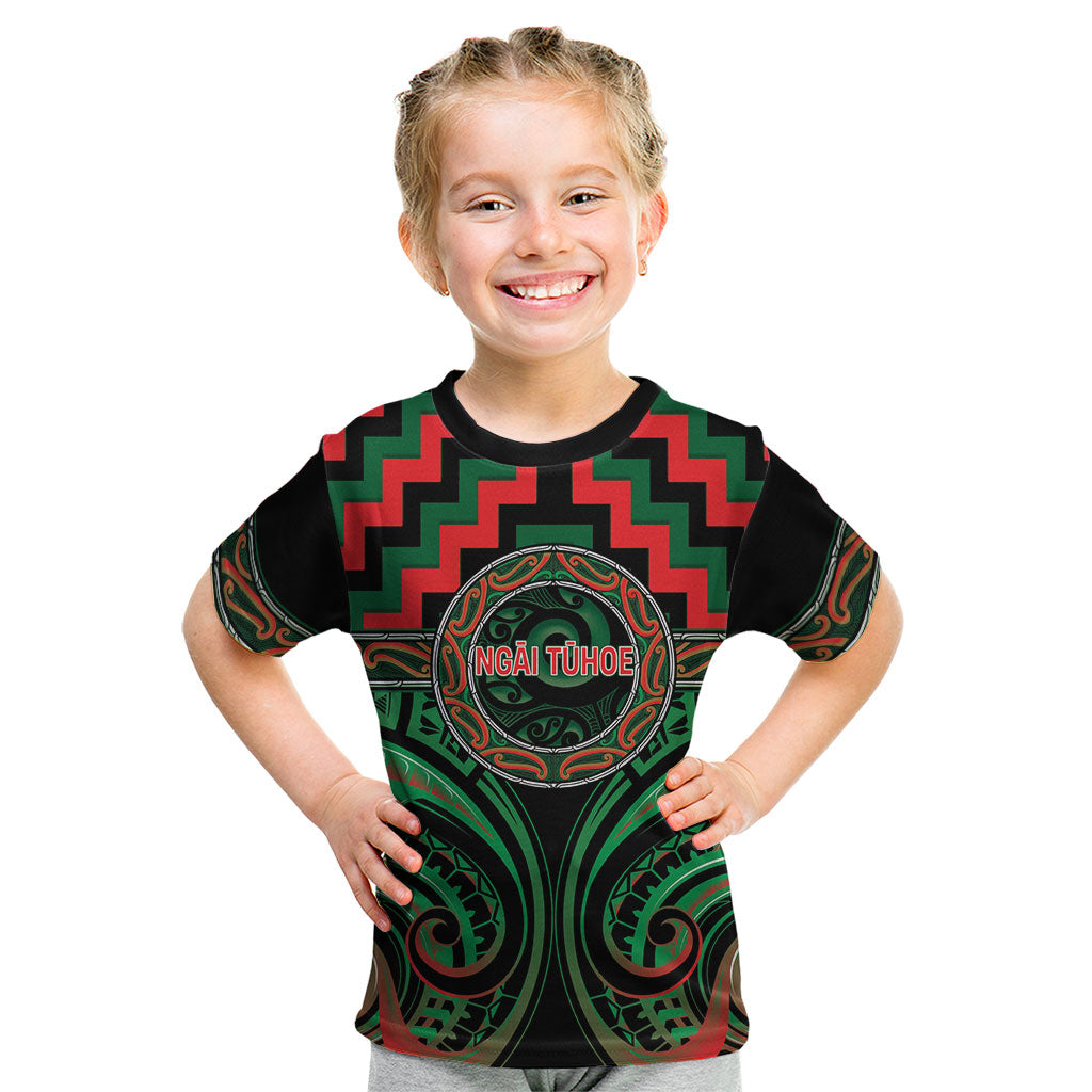 Aotearoa Ngai Tuhoe Personalised Kid T Shirt Maori Iwi Poutama Puhoro Tattoo