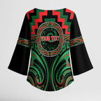 Aotearoa Ngai Tuhoe Personalised Kimono Sleeve Blouse Maori Iwi Poutama Puhoro Tattoo