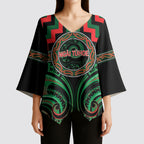 Aotearoa Ngai Tuhoe Personalised Kimono Sleeve Blouse Maori Iwi Poutama Puhoro Tattoo