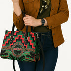 Aotearoa Ngai Tuhoe Leather Bag Maori Iwi Poutama Puhoro Tattoo