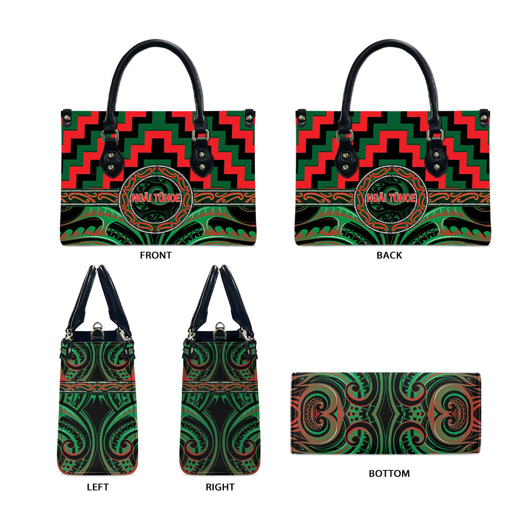Aotearoa Ngai Tuhoe Leather Bag Maori Iwi Poutama Puhoro Tattoo