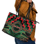 Aotearoa Ngai Tuhoe Leather Tote Bag Maori Iwi Poutama Puhoro Tattoo