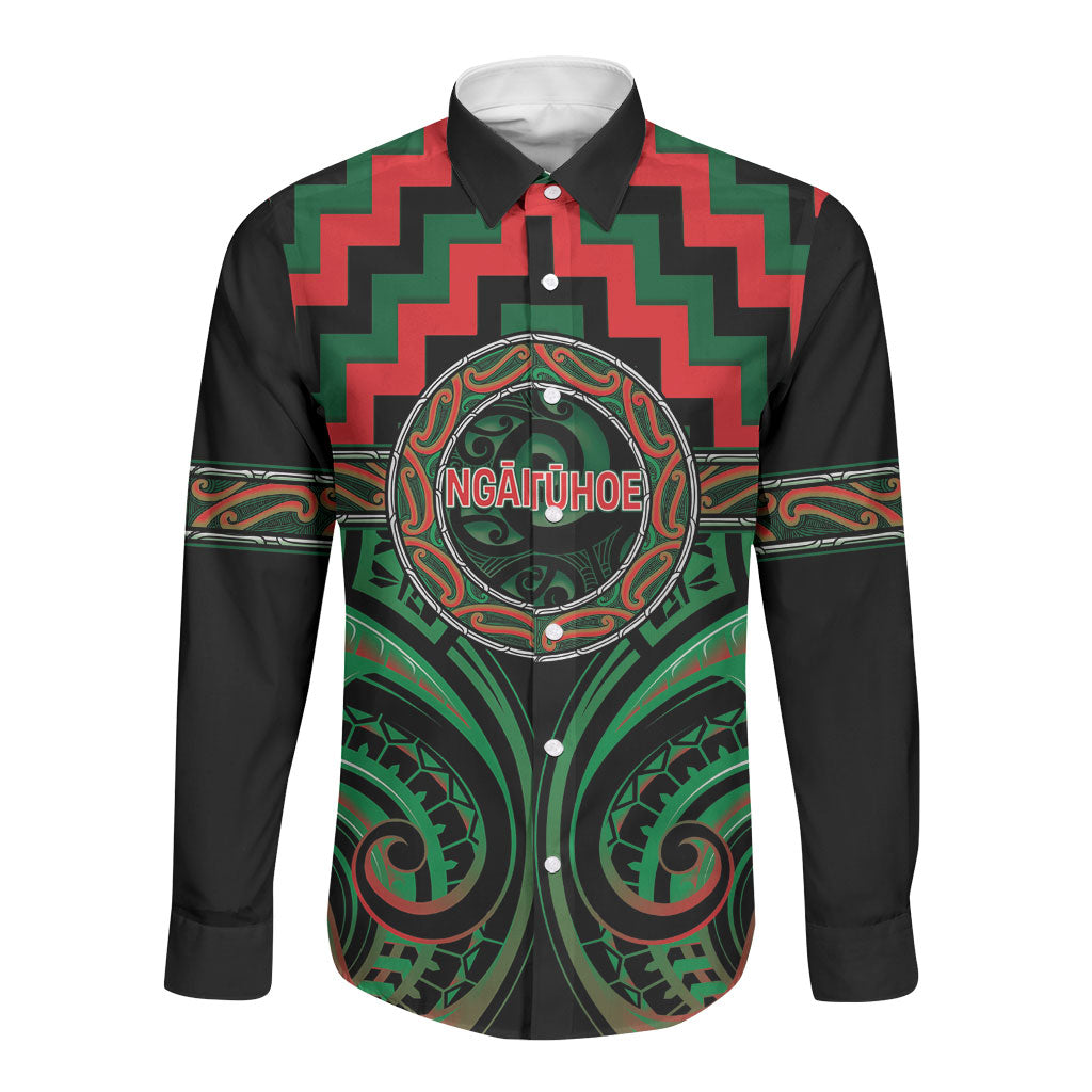 Aotearoa Ngai Tuhoe Personalised Long Sleeve Button Shirt Maori Iwi Poutama Puhoro Tattoo