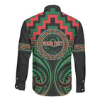 Aotearoa Ngai Tuhoe Personalised Long Sleeve Button Shirt Maori Iwi Poutama Puhoro Tattoo