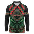 Aotearoa Ngai Tuhoe Personalised Long Sleeve Polo Shirt Maori Iwi Poutama Puhoro Tattoo