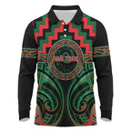 Aotearoa Ngai Tuhoe Personalised Long Sleeve Polo Shirt Maori Iwi Poutama Puhoro Tattoo