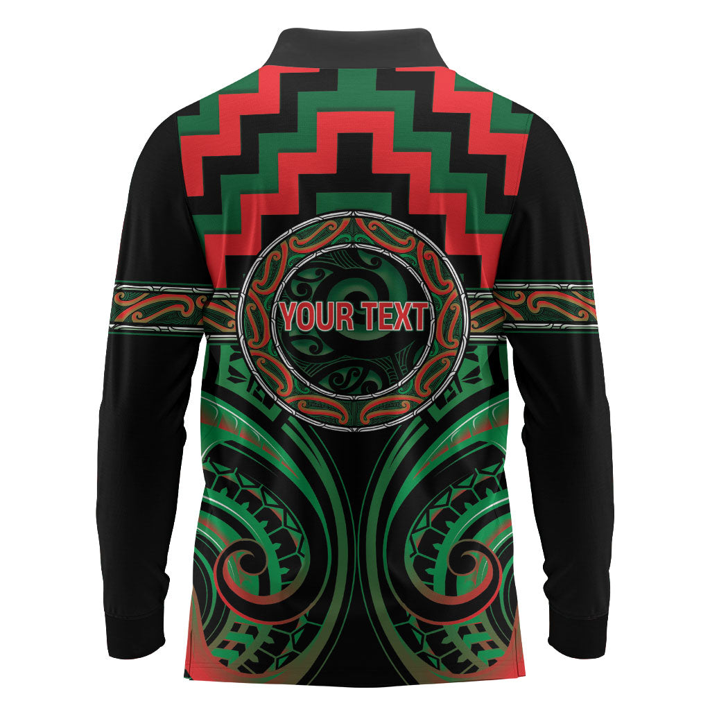 Aotearoa Ngai Tuhoe Personalised Long Sleeve Polo Shirt Maori Iwi Poutama Puhoro Tattoo