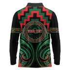 Aotearoa Ngai Tuhoe Personalised Long Sleeve Polo Shirt Maori Iwi Poutama Puhoro Tattoo