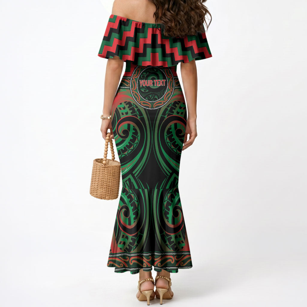 Aotearoa Ngai Tuhoe Personalised Mermaid Dress Maori Iwi Poutama Puhoro Tattoo
