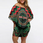 Aotearoa Ngai Tuhoe Personalised Off Shoulder Short Dress Maori Iwi Poutama Puhoro Tattoo