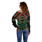 Aotearoa Ngai Tuhoe Personalised Off Shoulder Sweater Maori Iwi Poutama Puhoro Tattoo
