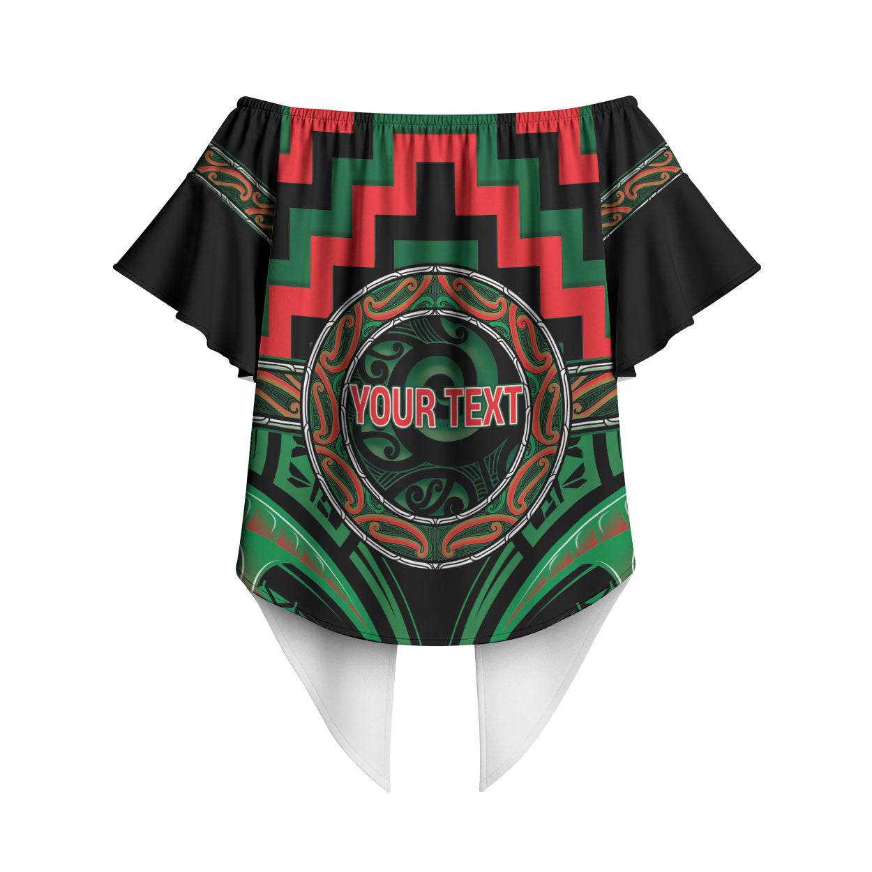 Aotearoa Ngai Tuhoe Personalised Off Shoulder Wrap Waist Top Maori Iwi Poutama Puhoro Tattoo
