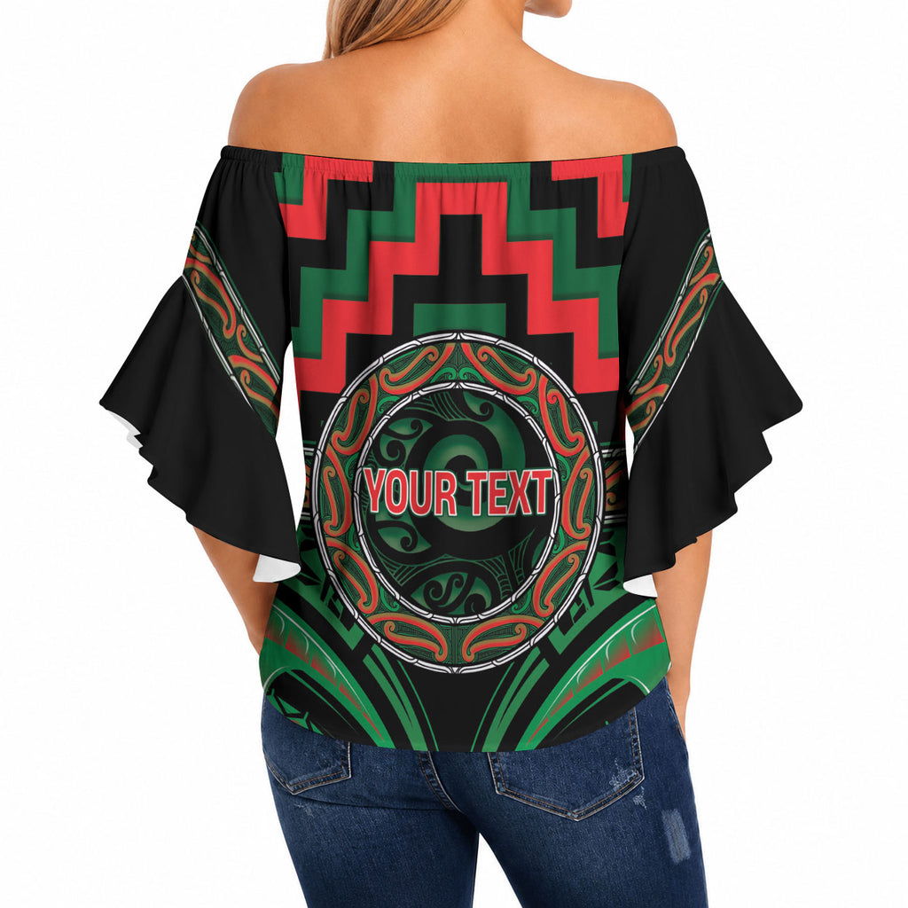 Aotearoa Ngai Tuhoe Personalised Off Shoulder Wrap Waist Top Maori Iwi Poutama Puhoro Tattoo