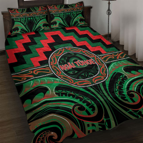Aotearoa Ngai Tuhoe Quilt Bed Set Maori Iwi Poutama Puhoro Tattoo