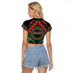 Aotearoa Ngai Tuhoe Personalised Raglan Cropped T Shirt Maori Iwi Poutama Puhoro Tattoo
