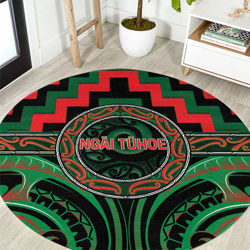 Aotearoa Ngai Tuhoe Round Carpet Maori Iwi Poutama Puhoro Tattoo