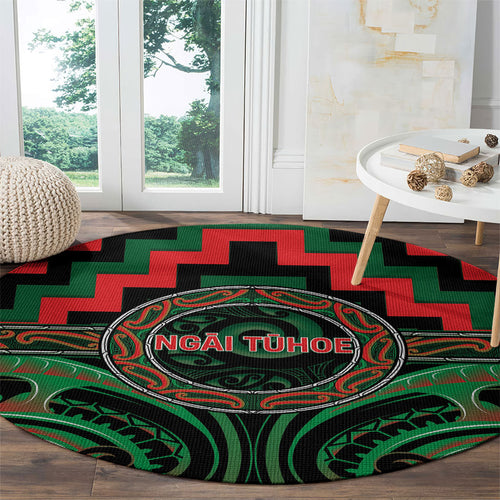 Aotearoa Ngai Tuhoe Round Carpet Maori Iwi Poutama Puhoro Tattoo