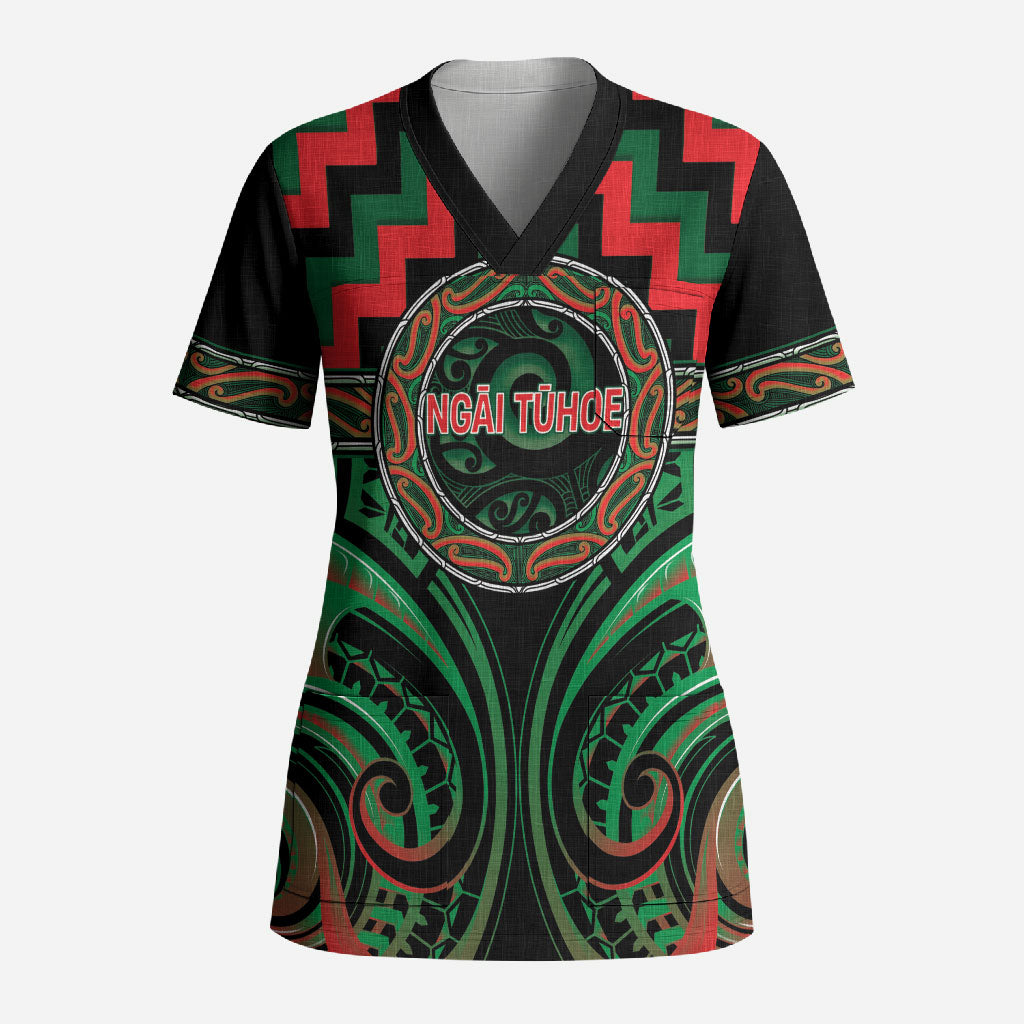 Aotearoa Ngai Tuhoe Personalised Scrub Top Maori Iwi Poutama Puhoro Tattoo
