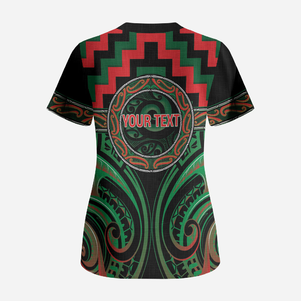 Aotearoa Ngai Tuhoe Personalised Scrub Top Maori Iwi Poutama Puhoro Tattoo