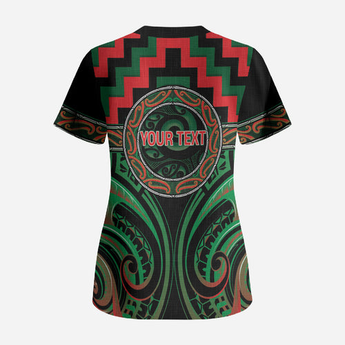 Aotearoa Ngai Tuhoe Personalised Scrub Top Maori Iwi Poutama Puhoro Tattoo