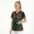 Aotearoa Ngai Tuhoe Personalised Scrub Top Maori Iwi Poutama Puhoro Tattoo