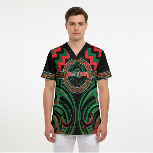 Aotearoa Ngai Tuhoe Personalised Scrub Top Maori Iwi Poutama Puhoro Tattoo