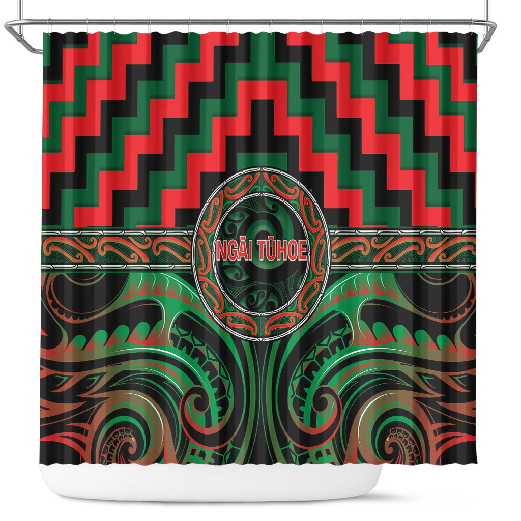 Aotearoa Ngai Tuhoe Shower Curtain Maori Iwi Poutama Puhoro Tattoo