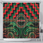 Aotearoa Ngai Tuhoe Shower Curtain Maori Iwi Poutama Puhoro Tattoo