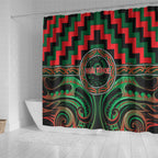 Aotearoa Ngai Tuhoe Shower Curtain Maori Iwi Poutama Puhoro Tattoo