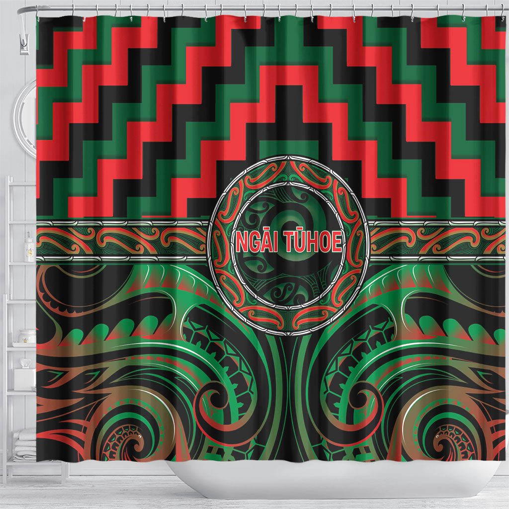 Aotearoa Ngai Tuhoe Shower Curtain Maori Iwi Poutama Puhoro Tattoo