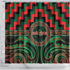 Aotearoa Ngai Tuhoe Shower Curtain Maori Iwi Poutama Puhoro Tattoo