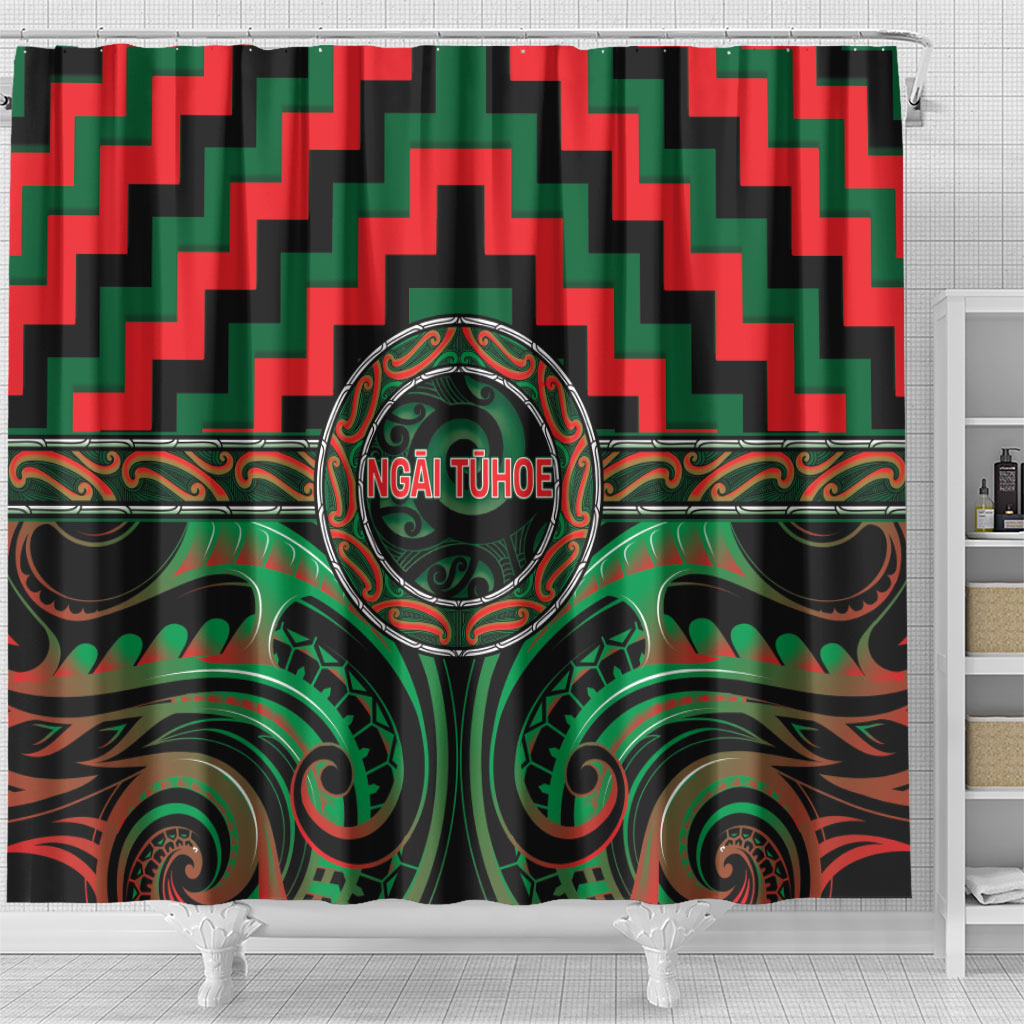 Aotearoa Ngai Tuhoe Shower Curtain Maori Iwi Poutama Puhoro Tattoo