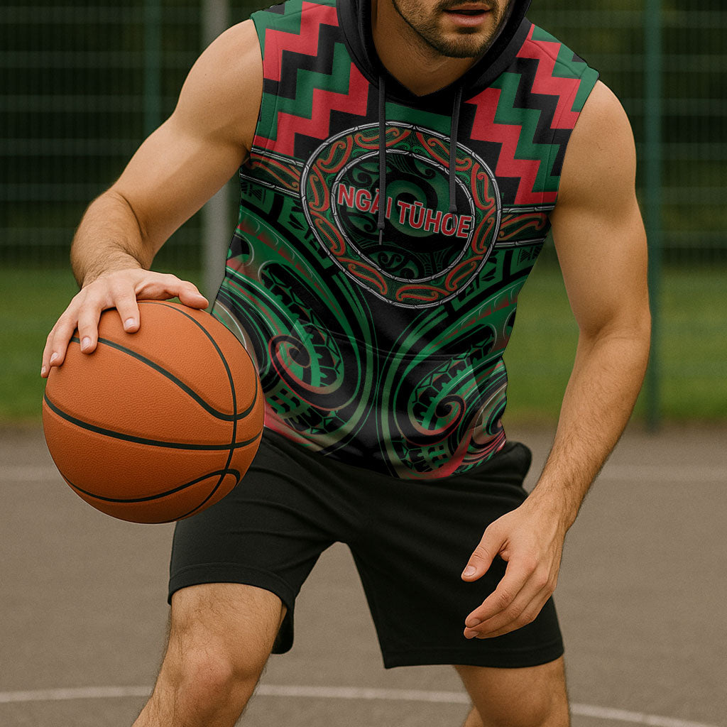 Aotearoa Ngai Tuhoe Personalised Sleeveless Hoodie Maori Iwi Poutama Puhoro Tattoo