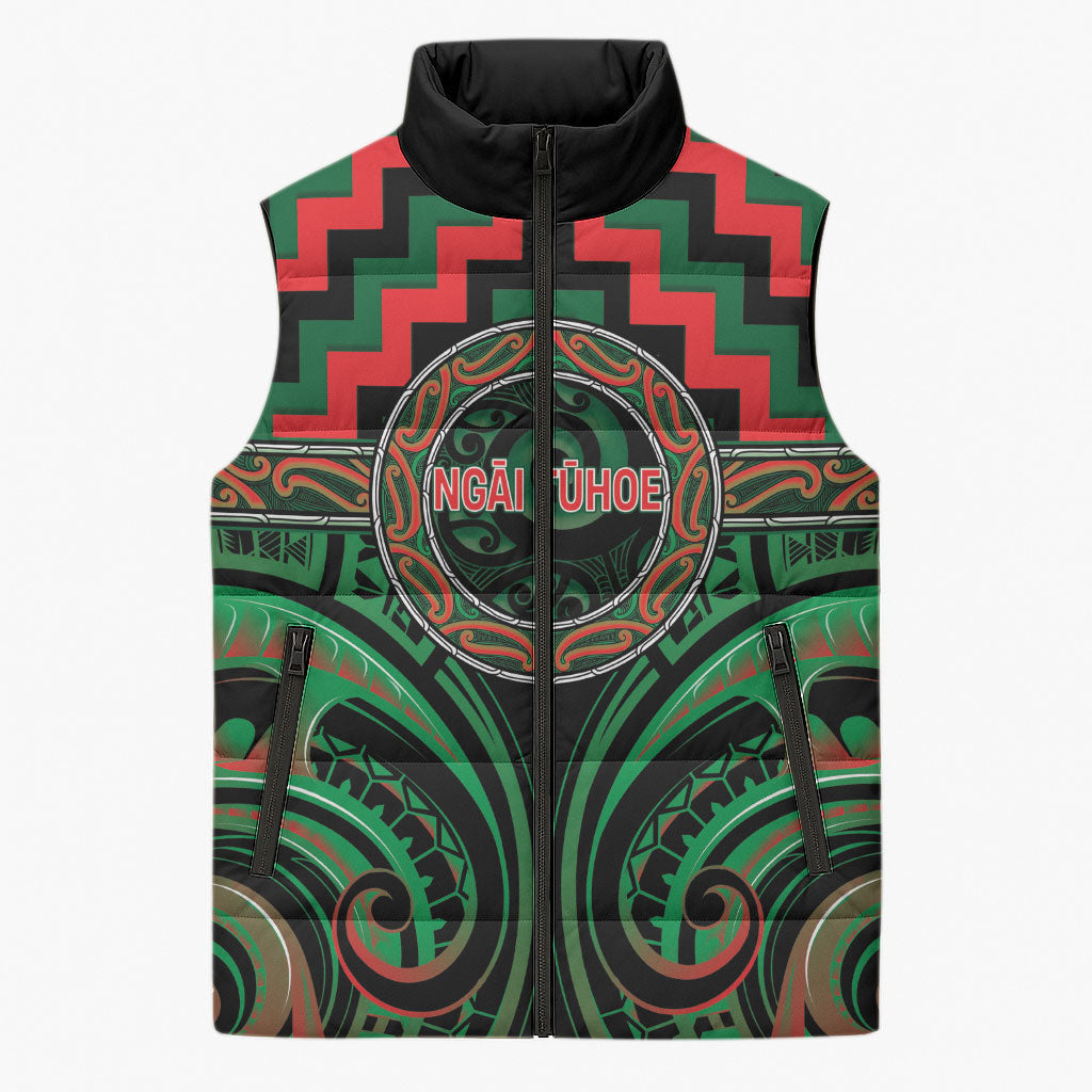 Aotearoa Ngai Tuhoe Personalised Sleeveless Puffer Jacket Maori Iwi Poutama Puhoro Tattoo