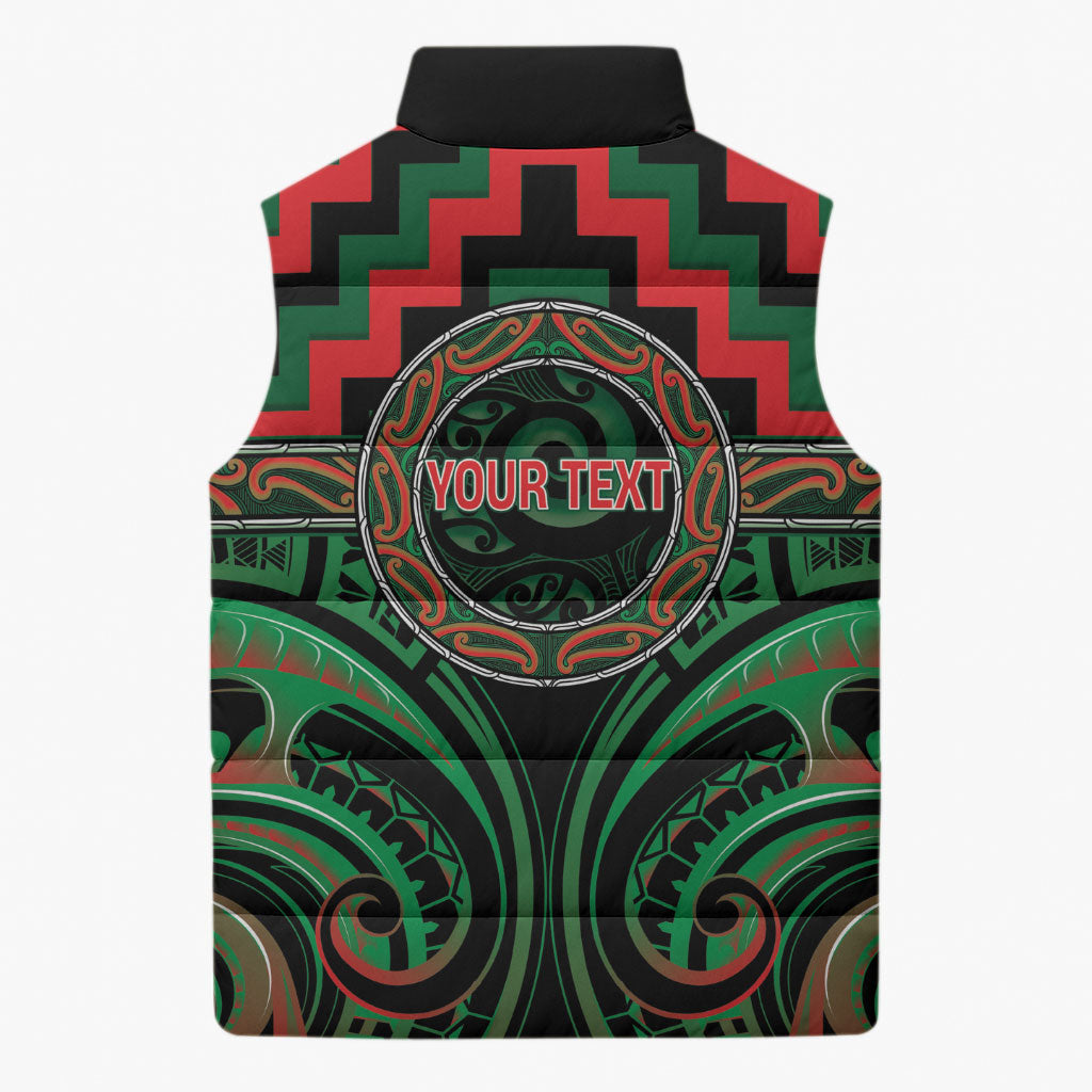 Aotearoa Ngai Tuhoe Personalised Sleeveless Puffer Jacket Maori Iwi Poutama Puhoro Tattoo