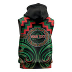 Aotearoa Ngai Tuhoe Personalised Sleeveless Zip Hoodie Maori Iwi Poutama Puhoro Tattoo
