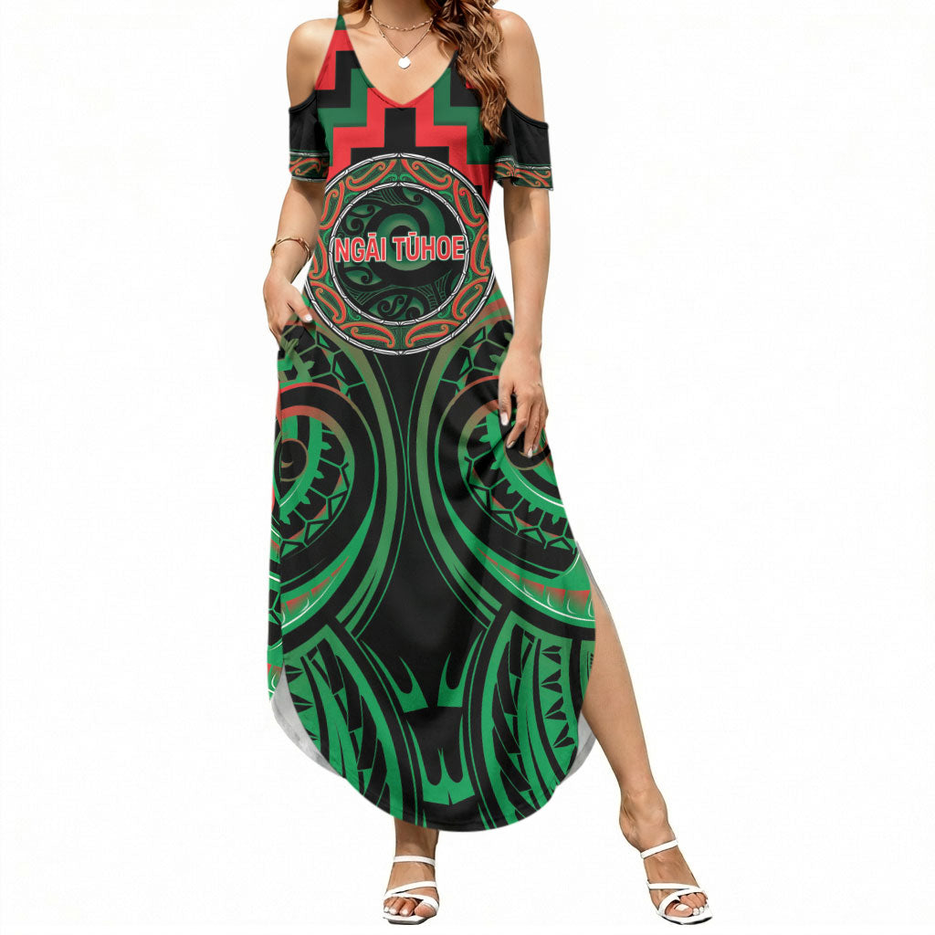 Aotearoa Ngai Tuhoe Personalised Summer Maxi Dress Maori Iwi Poutama Puhoro Tattoo
