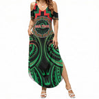 Aotearoa Ngai Tuhoe Personalised Summer Maxi Dress Maori Iwi Poutama Puhoro Tattoo