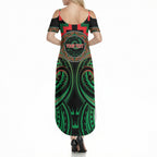 Aotearoa Ngai Tuhoe Personalised Summer Maxi Dress Maori Iwi Poutama Puhoro Tattoo