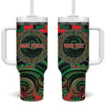 Aotearoa Ngai Tuhoe Personalised Tumbler With Handle Maori Iwi Poutama Puhoro Tattoo