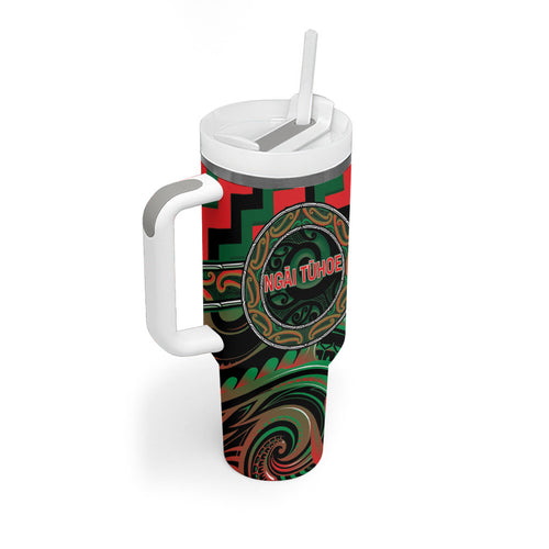 Aotearoa Ngai Tuhoe Personalised Tumbler With Handle Maori Iwi Poutama Puhoro Tattoo