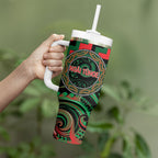 Aotearoa Ngai Tuhoe Personalised Tumbler With Handle Maori Iwi Poutama Puhoro Tattoo