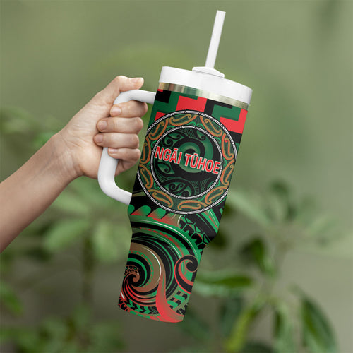 Aotearoa Ngai Tuhoe Personalised Tumbler With Handle Maori Iwi Poutama Puhoro Tattoo