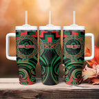 Aotearoa Ngai Tuhoe Personalised Tumbler With Handle Maori Iwi Poutama Puhoro Tattoo
