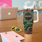 Aotearoa Ngai Tuhoe Personalised Tumbler With Handle Maori Iwi Poutama Puhoro Tattoo