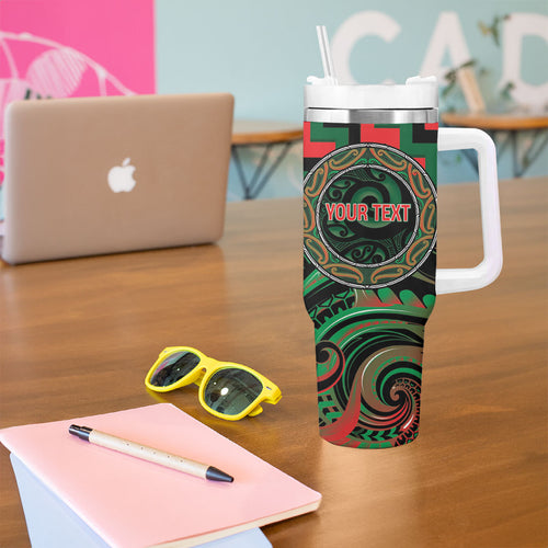 Aotearoa Ngai Tuhoe Personalised Tumbler With Handle Maori Iwi Poutama Puhoro Tattoo