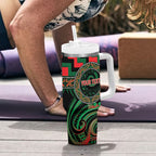 Aotearoa Ngai Tuhoe Personalised Tumbler With Handle Maori Iwi Poutama Puhoro Tattoo
