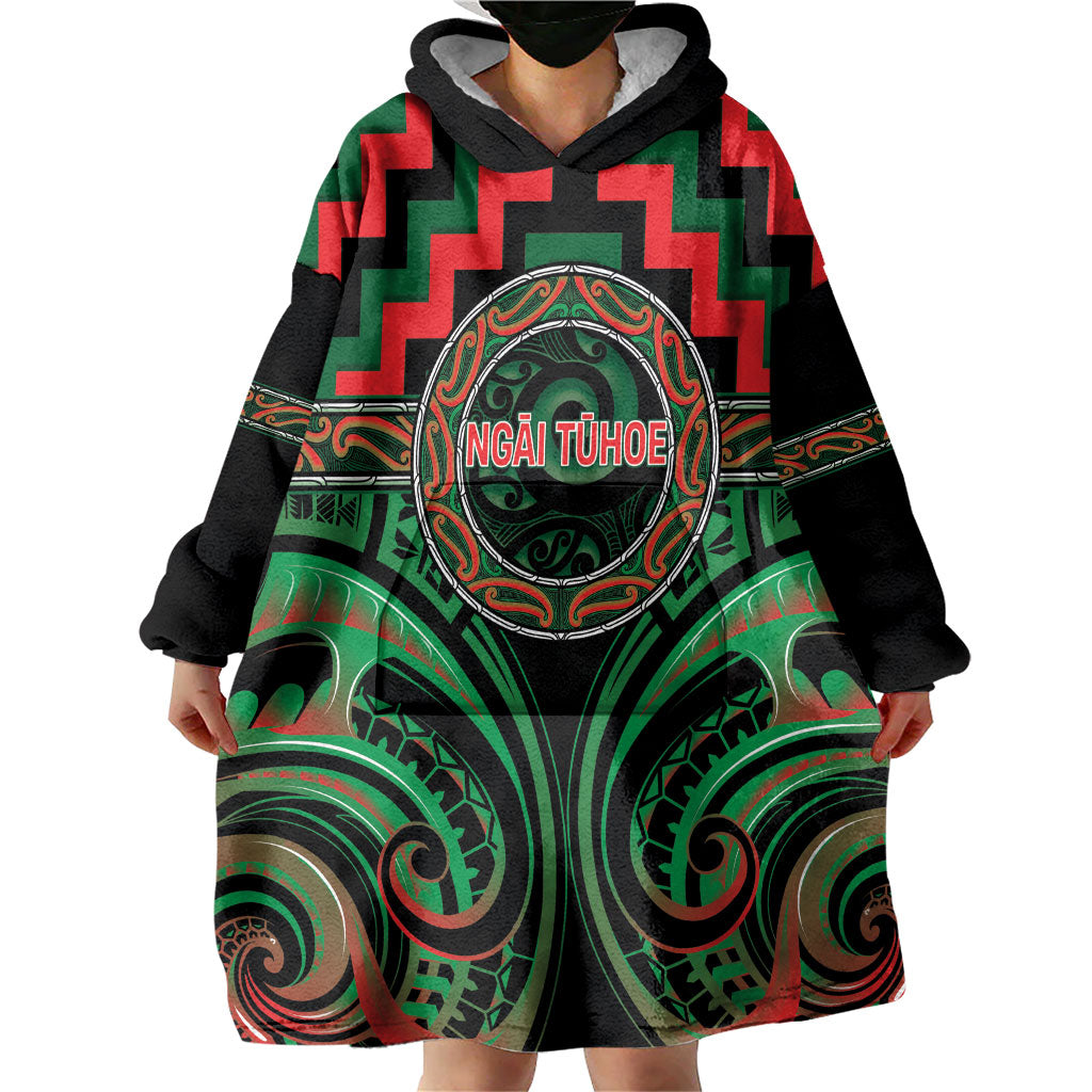 Aotearoa Ngai Tuhoe Personalised Wearable Blanket Hoodie Maori Iwi Poutama Puhoro Tattoo