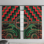 Aotearoa Ngai Tuhoe Window Curtain Maori Iwi Poutama Puhoro Tattoo