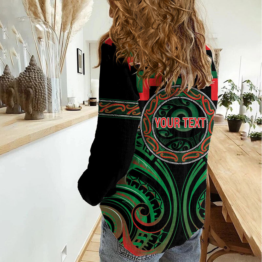 Aotearoa Ngai Tuhoe Personalised Women Casual Shirt Maori Iwi Poutama Puhoro Tattoo